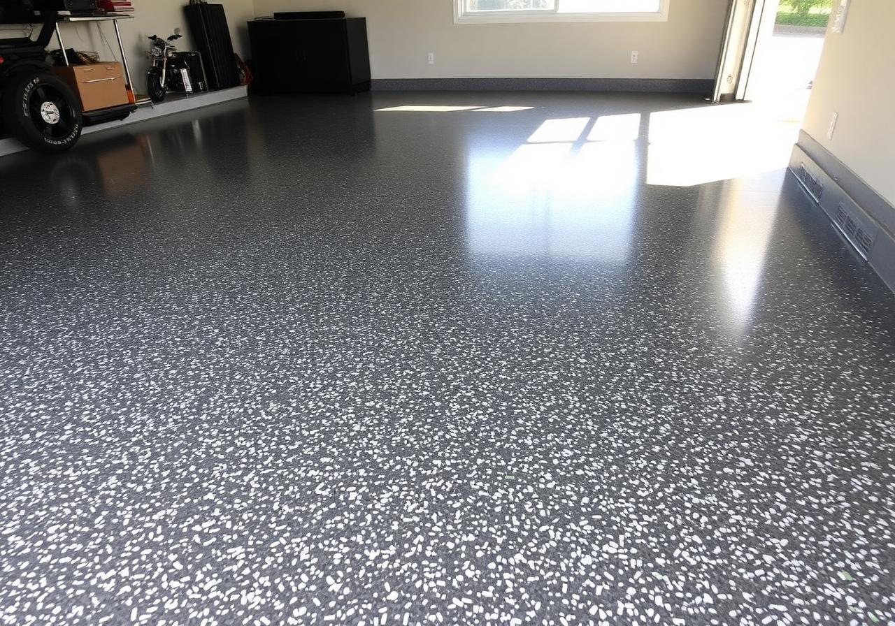 Decorative flake garage system